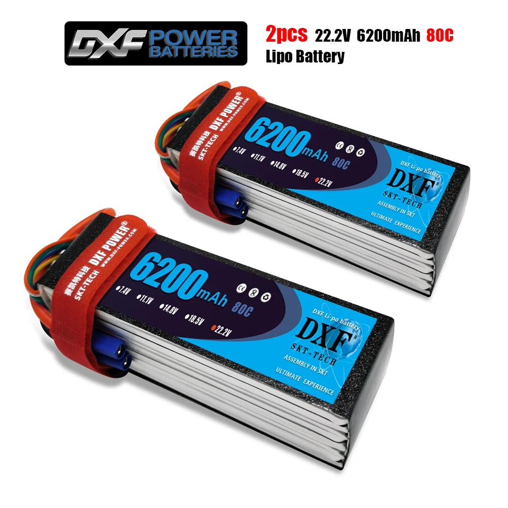 Литий полимерный аккумулятор DXF 22 2 в 6200 мАч 80C MAX160C T/XT60 Lipo 6S для радиоуправляемого