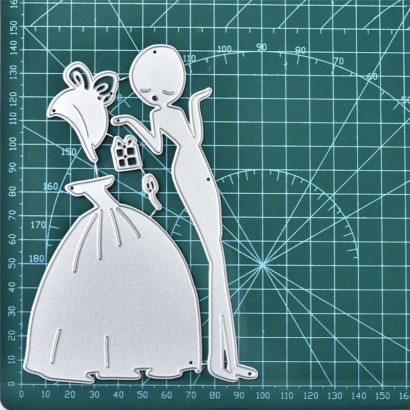 

Eastshape Girl Receiving A Gift Metal Cutting Dies Scrapbooking Card Making Embossing Stencil Die Cut New 2019 Craft Dies Decor