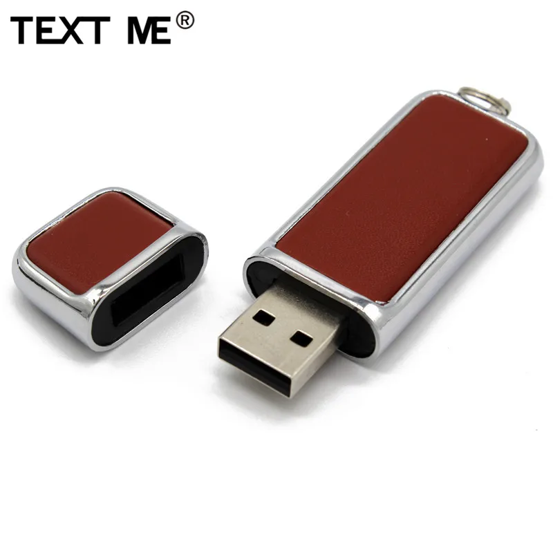 TEXT ME коричневый черный кожаный с брелоком модель usb флеш накопитель 2 0 4 ГБ 8 16 32 64