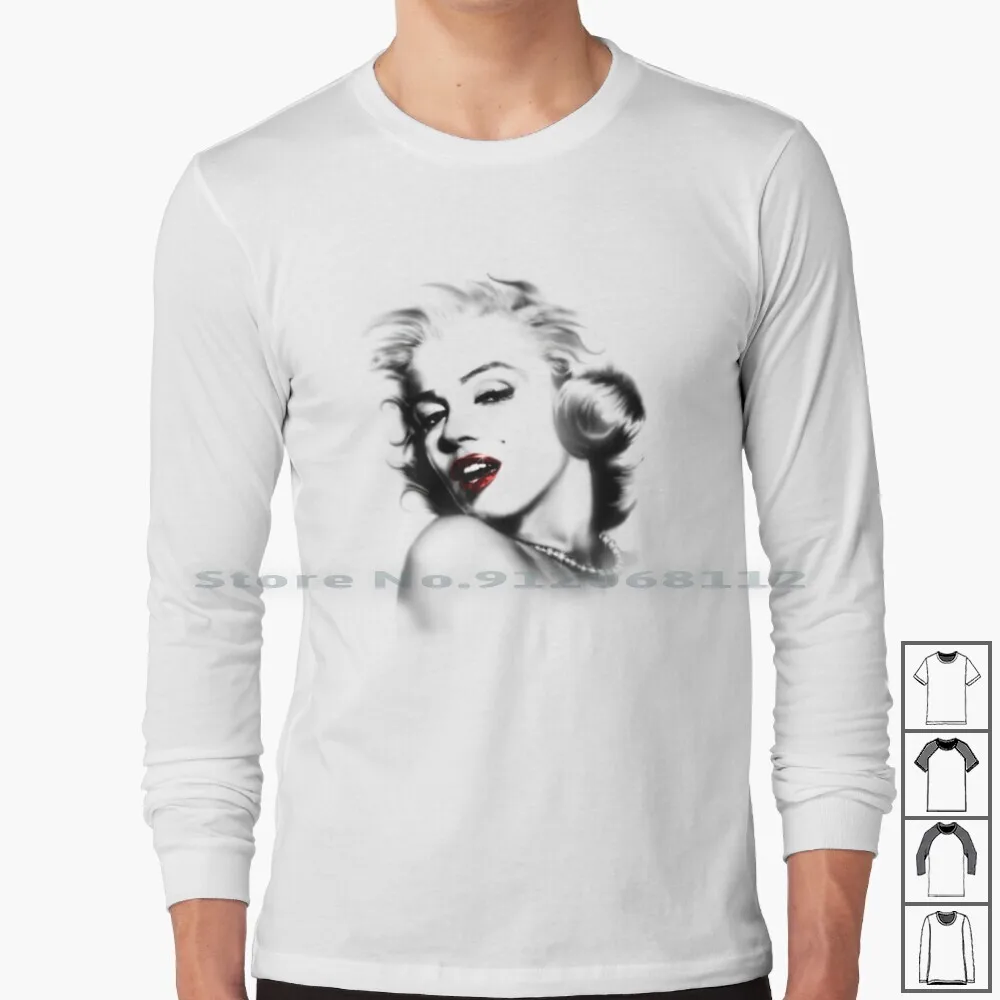 Marilyn Monroe футболка с длинным рукавом Lips Red Woman 50s Sexy Cool Sale Home Money Wall Cover дешевая
