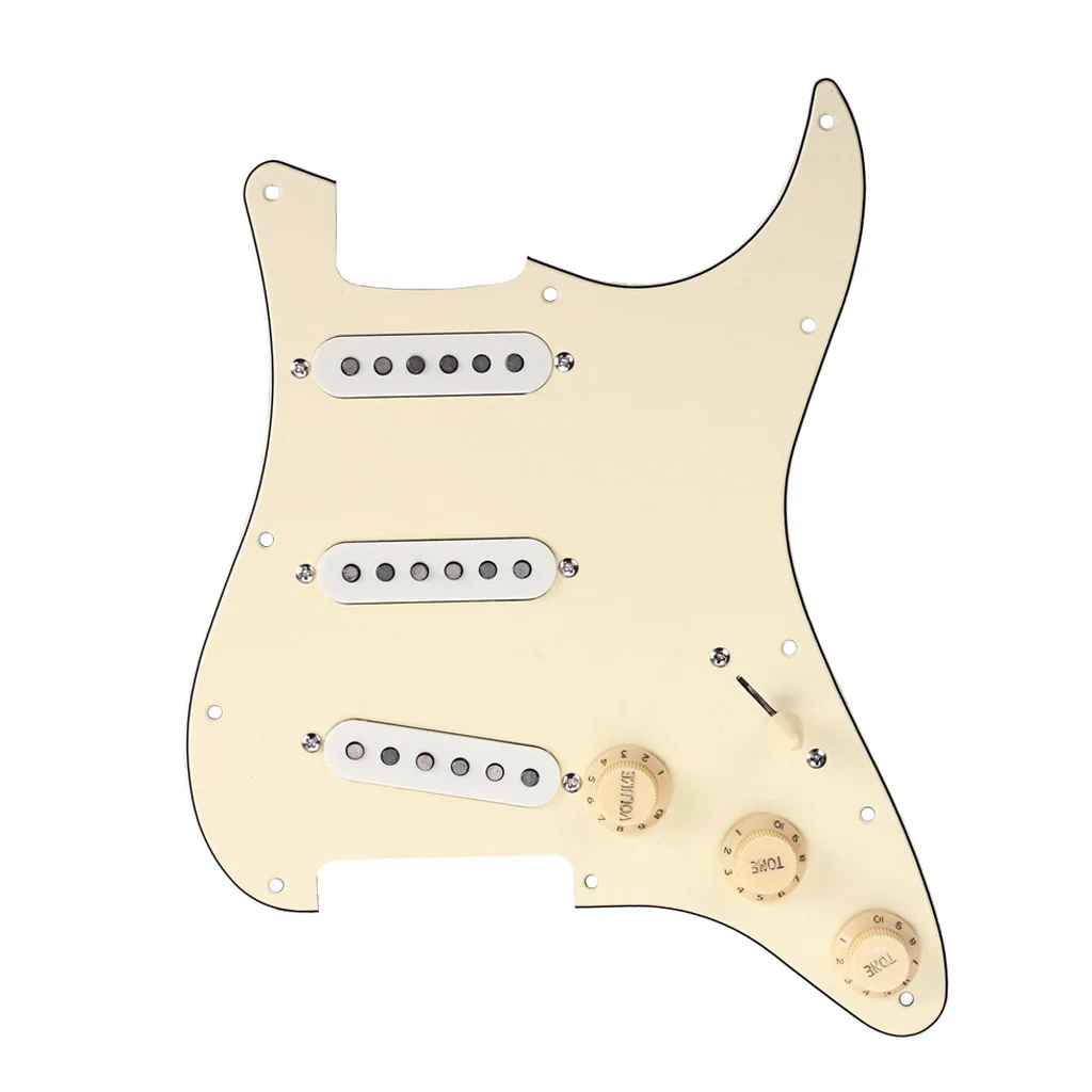 

Prewired Loaded SSS Pickguard Alnico V Single Coil Pickups for Electric Guitar Parts