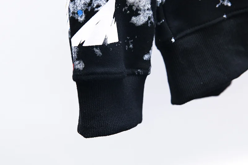 OFF-WHITE OW фейерверк брызги граффити за крестом улица хип хоп мужской свободный большой размер толстовка с капюшоном