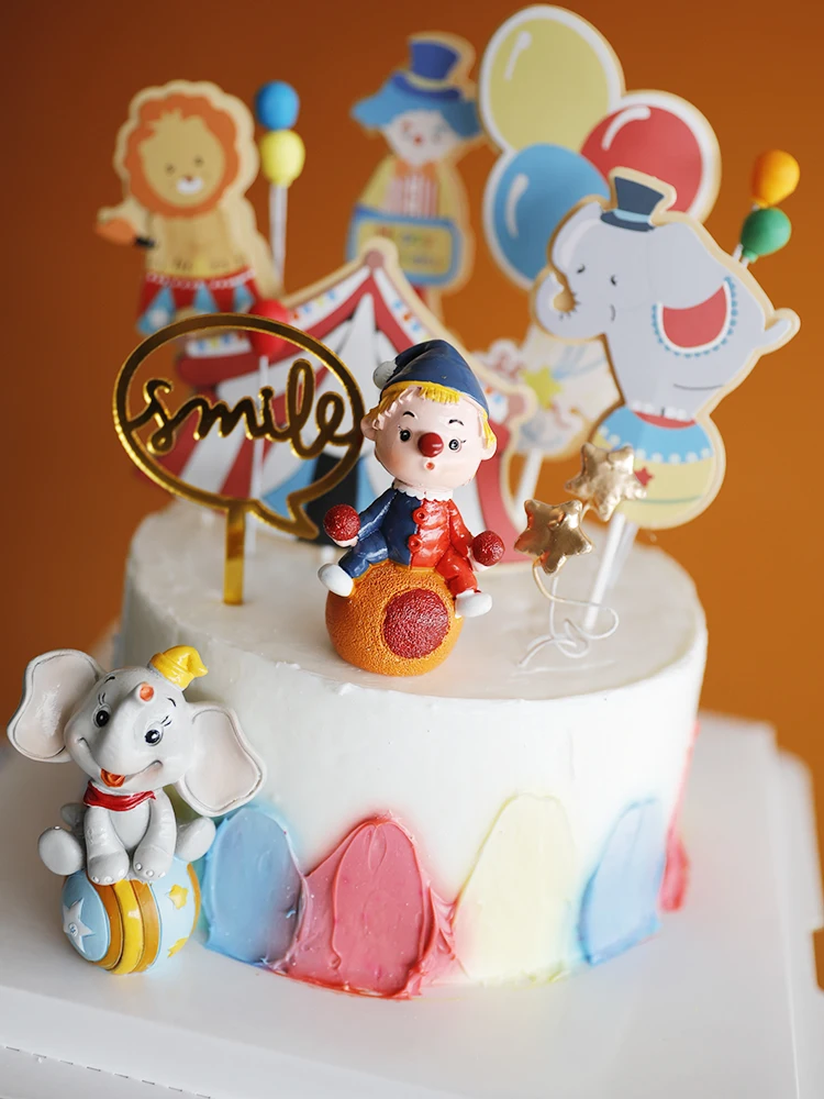 FIGURINE DECOR DE GATEAU,6--Décoration de gâteau en forme de Clown