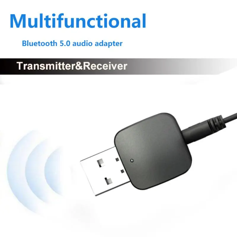 Беспроводной Bluetooth аудио приемник передатчик Bluetooth 5,0 с 3,5 мм Aux кабелем мини портативный стерео Bluetooth адаптер
