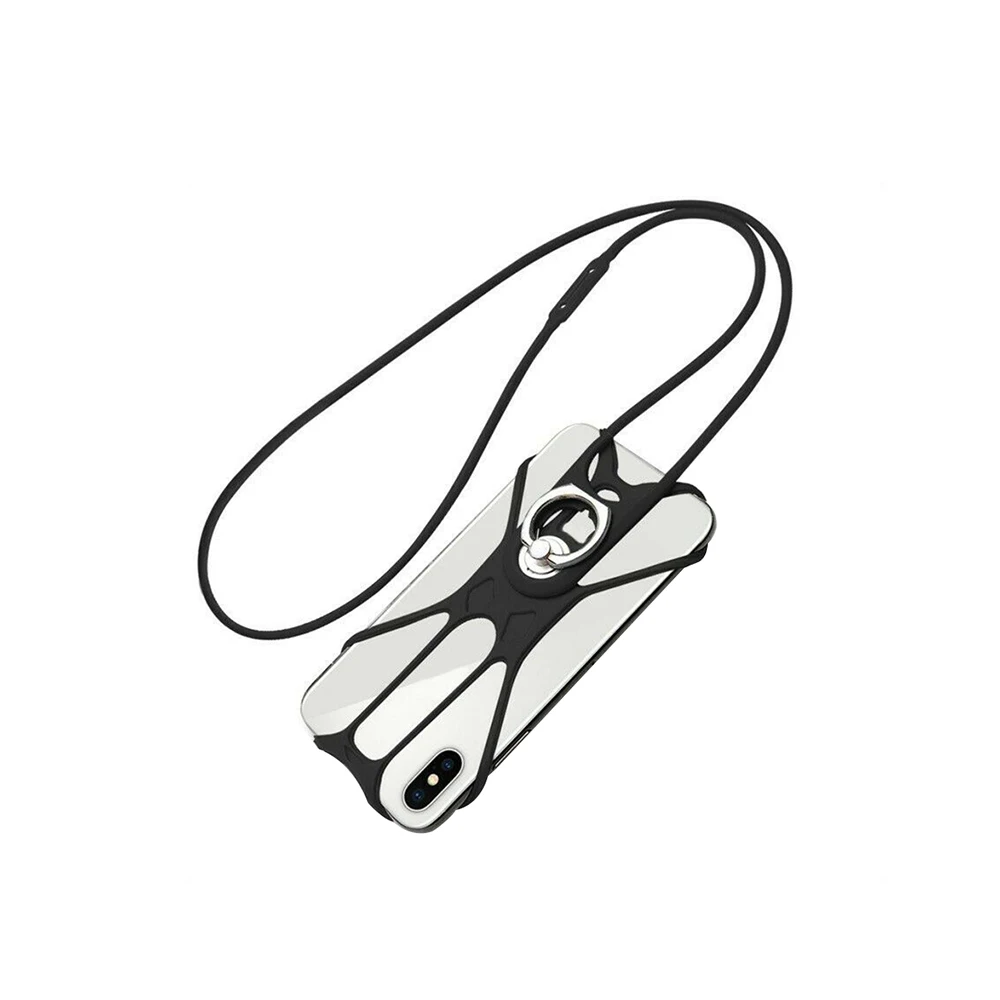 Silicone lanyard Универсальный Холщовый ремешок-держатель чехол для мобильного телефона шейный ремешок ожерелье слинг для смартфона - Цвет: Silicone lanyard