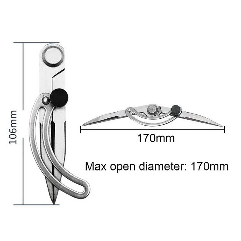106mm Горячее крыло делитель из углеродистой стали карандаш маркировочный компасы-круг производитель регулируемый писец для ремесленника архитектурного студента - Цвет: 106mm