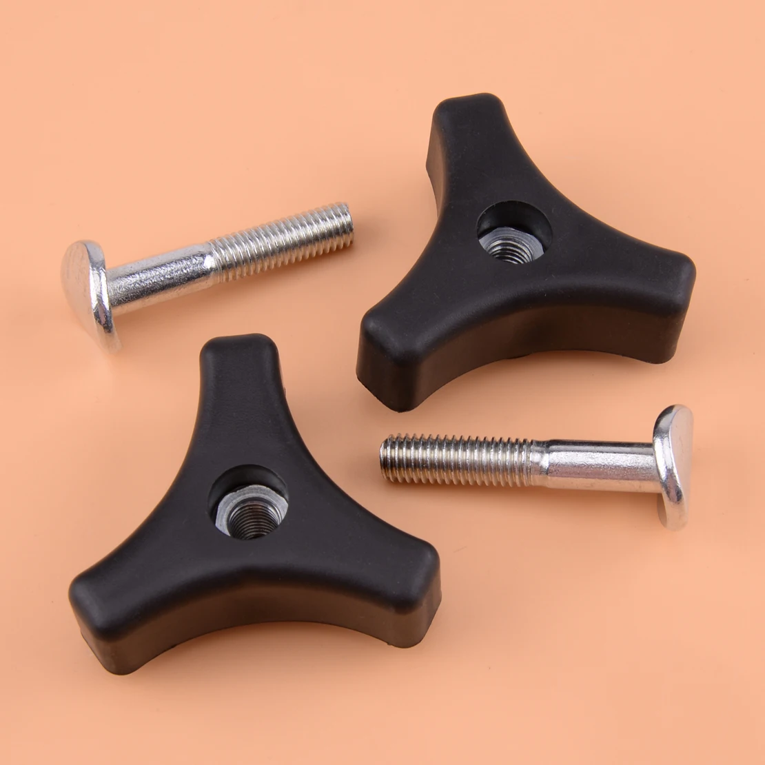 

2pcs New Triangle Style Handle Bar Nuts & Bolts 8mm for Lawn Mower Machine Tool Parts