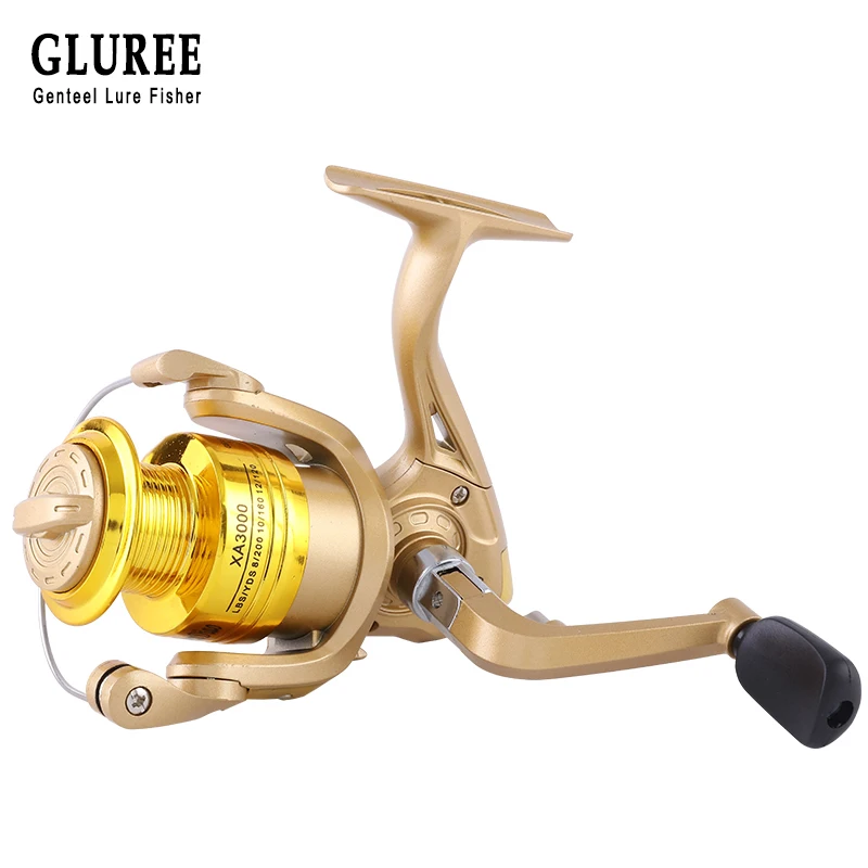 

GLUREE Ultralight Fishing Spinning Reel Carp Fishing Reel 10BB 5.2:1 Plastic Line Cup Left/Right Handle XA1000~6000 Golden Wheel