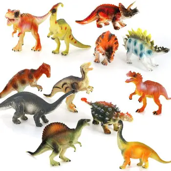 

Lot of 12pcs Figurine Jurassic Dinosaur Plastic Toy Multicolor