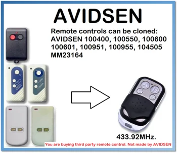 

AVIDSEN 100400 100550 100600 100601 100951 100955 Universal remote control replacement clone duplicator Fixed code 433.92MHz
