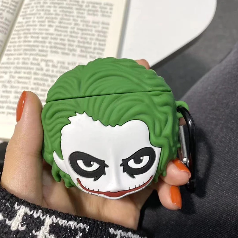 Темный рыцарь клоун Забавный 3D Рисунок кукла Джокер силиконовый чехол для Airpods 1 для apple bluetooth наушники крышка аксессуар