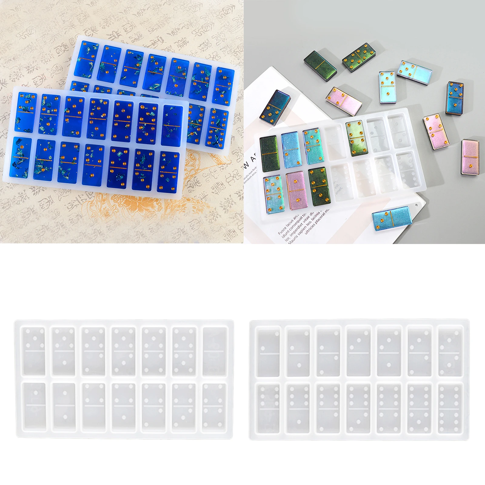 Silicone Mold DIY Dominoes Games Toy Craft for Resin Casting Mould Soap Making