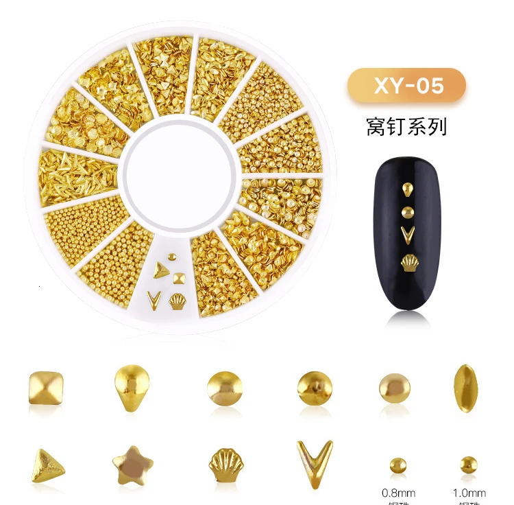 Doradosun 200 шт лаки для ногтей, металлические золотые украшения для ногтей, Звездные украшения для ногтей - Цвет: XY05