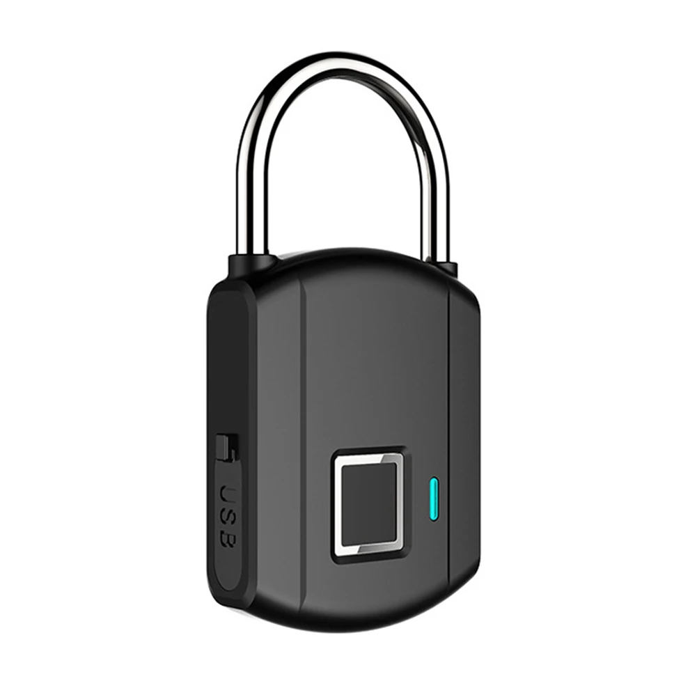 

Luggage Padlock Smart Keyless Bag Quick Unlock Fingerprint Lock Door Mini Waterproof Suitcase USB Rechargeable Capacitive Sensor