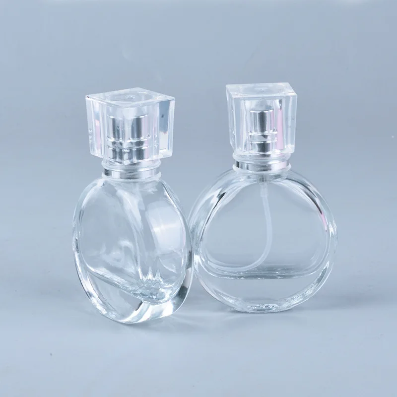 1pc 25ml Round Perfume Bottle Glass Spray Bottle Mini Empty Beauty Cosmetic Containers Portable Refillable Travel Spray Atomizer