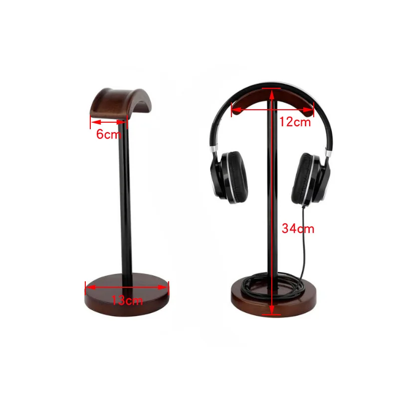 

Black Walnut Solid Wood Fang Wears Bluetooth Headphone Bracket Universal Headset Support Anchor Shelf Display Placed