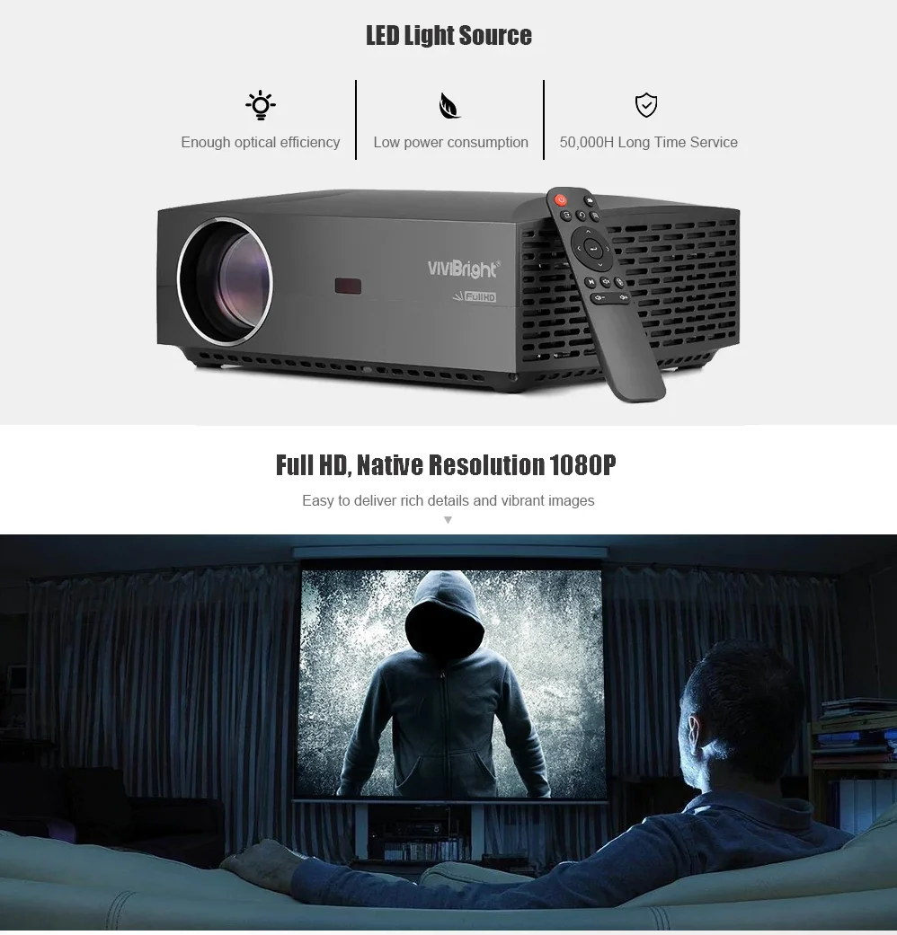 VIVIBRIGHT F30 lcd проектор портативный проектор wifi 4200 люмен FHD 1920x1080 P видео проектор для домашнего офиса домашнего кинотеатра