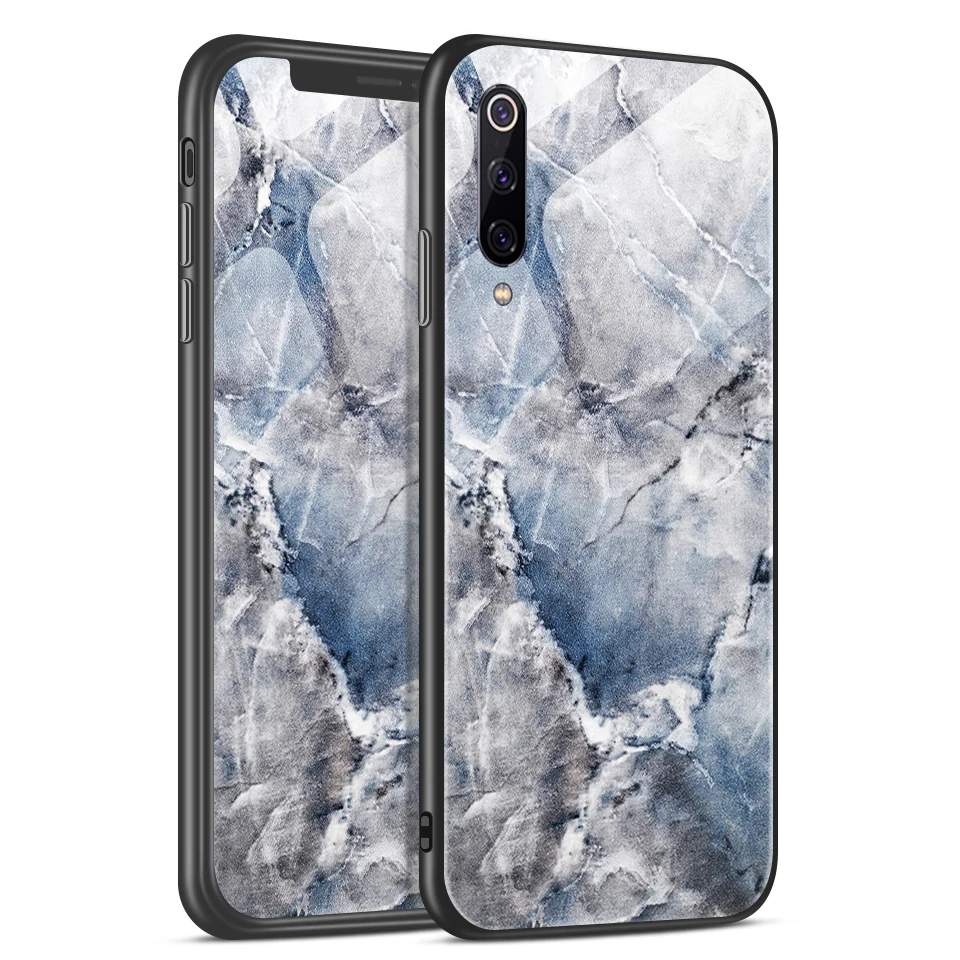 W313 Для Xiao mi 9/9 SE Модный чехол из закаленного стекла ТПУ для задней защиты Xiaomi mi 9se Роскошные противоударные мягкие чехлы для телефонов - Цвет: W313