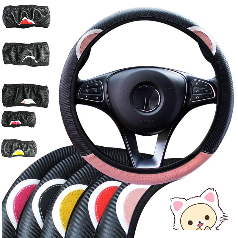 Cat Carbon чехол рулевого колеса автомобиля Противоскользящий для Alfa Romeo 159 147 156 166 GT Mito