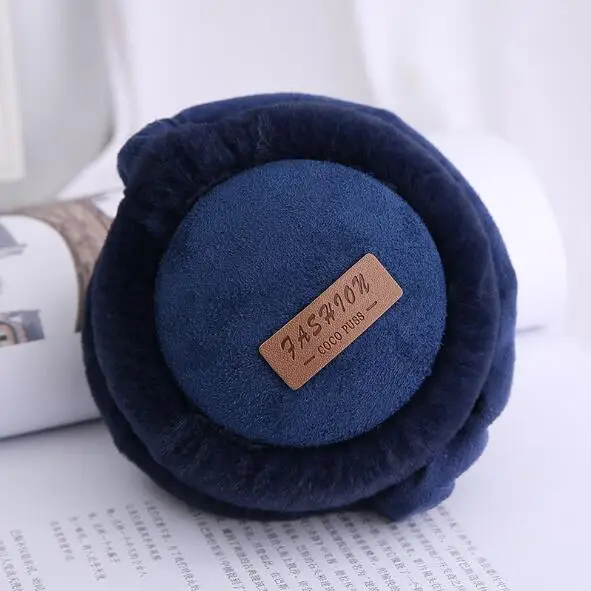 Explosion Fashion Lovely Wireless Bluetooth Headset Pure Cotton Headphones Music Warm Plush Earmuff Classic Trend Design - Цвет: Navy