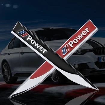 

2pcs For BMW M 1 3 4 5 6 7 E Z X M3 M5 M6 E39 E46 E30 E28 E91 E92 metal blade sticker car body labeling Car accessories styling