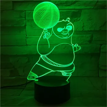 

Cartoon 3D Night Light Kung Fu Panda Lamp 7 Color Changing Led Lamp Acrylic USB Lighting Home Decor Gift Kids Light 402