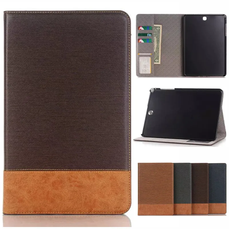 

Stand Wallet Cover Case SM-T715C Leather Flip spell colour Card Slot Case Cover For Samsung Galaxy Tab S2 8.0 T710 T715 Cases