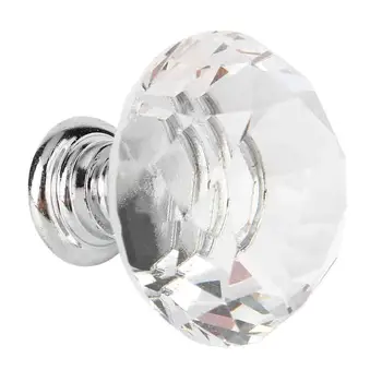 

10Pcs Clear Crystal Glass Cabinet Knobs Drawer Dresser Knobs Cupboard Handles Set with 3 different lengths Mounting screws