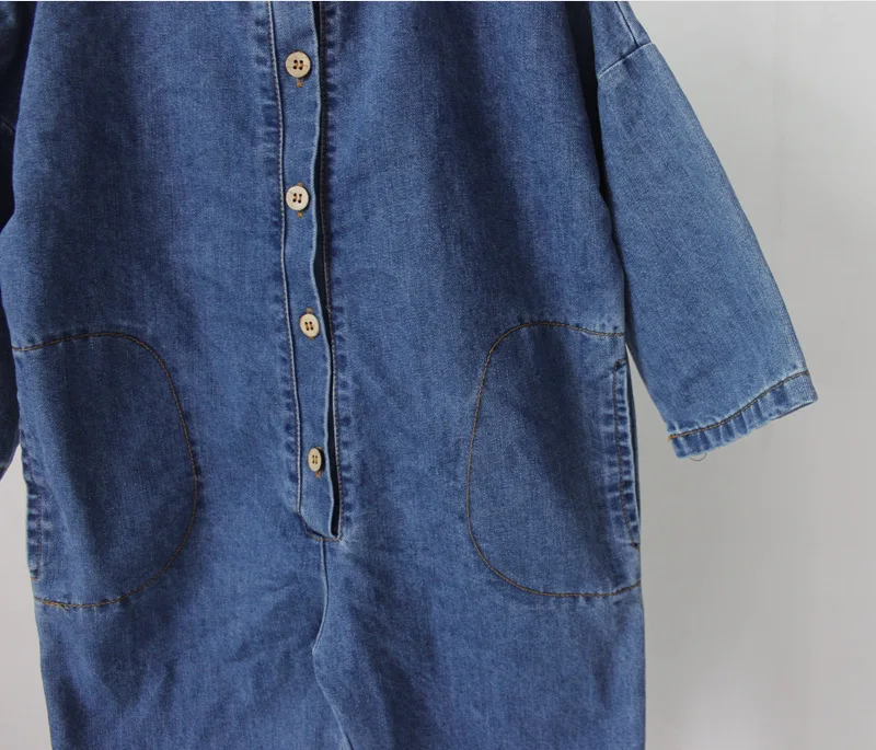Children Overalls Autumn Unisex Children Denim Jumpsuits Korean Style Chic Baby Boys Girls Overalls Soft Loose Trousers Kids Clothes children overalls