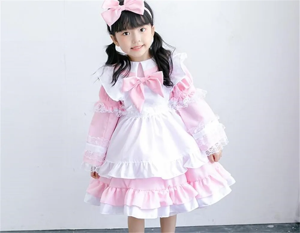 Halloween Party Costume Housemaid Cosplay Adults and Kids Cosplay Dance Costume Headwear Outfits B368