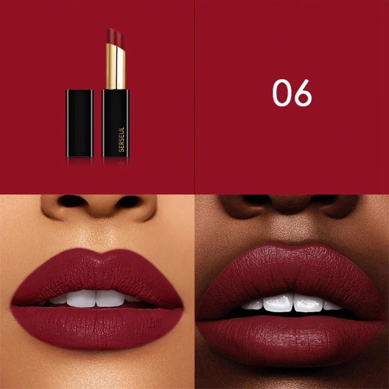 Matte Lipstick Waterproof Long Lasting Brighten Lip Tone Velvet Lipstick Lip Tint Makeup Maquiagem - Цвет: 6