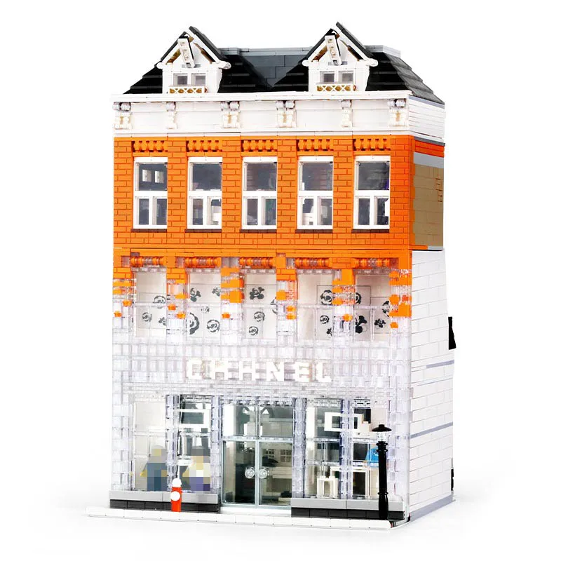 

Building Blocks City Street Series Light CHANELed AMSTERDAM Crystal Palace Model Building Bricks Compatible Moc Lepining Toys