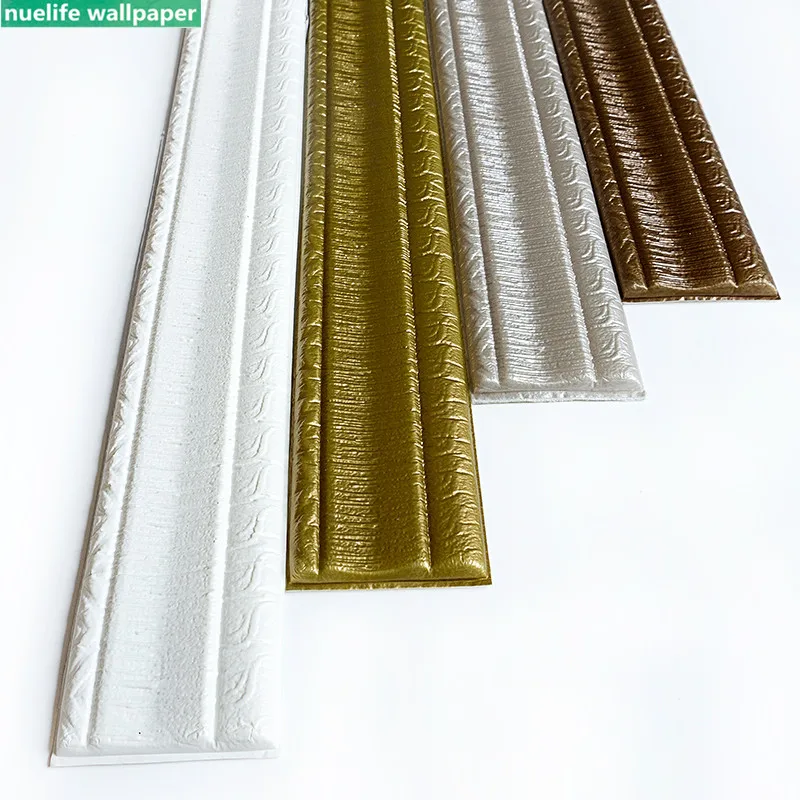 

Anti-collision foam TV background border decorative strips stickers skirting waist line self-adhesive skirting 3D wall stickers