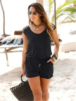 

In 2020 the European and American summer new round collar sleeveless jumpsuits cool, sexy beach leisure jumpsuits