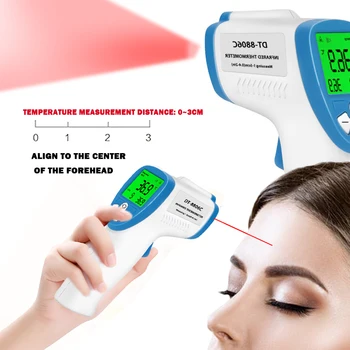 

Digital Thermometer Non-Contact Forehead Body Temperature With Alarm For Adult IR Infrared Temperature Measure Tools