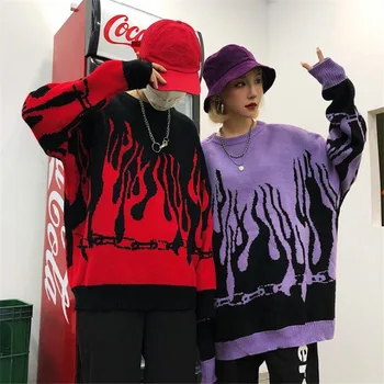 

NAGRI Autumn winter Hip hop sweaters Harajuku design loose batwing sleeve pullovers knitted sweaters women men clothing tops