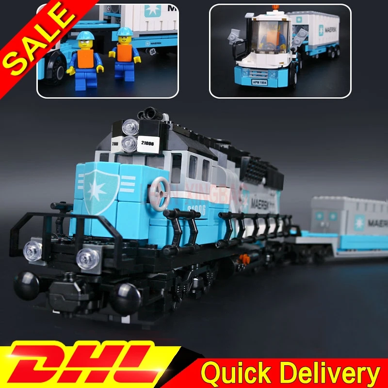 

LP 21006 1234Pcs Genuine Technic Ultimate Series The Maersk Train Set Building Blocks Bricks leleings Toys Clone 10219