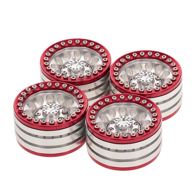 

4Pcs Aluminum Alloy Replacement 1.9 Beadlock Professional RC Crawler Hub Round Wheel Rim for TRX4 Accessories Toys