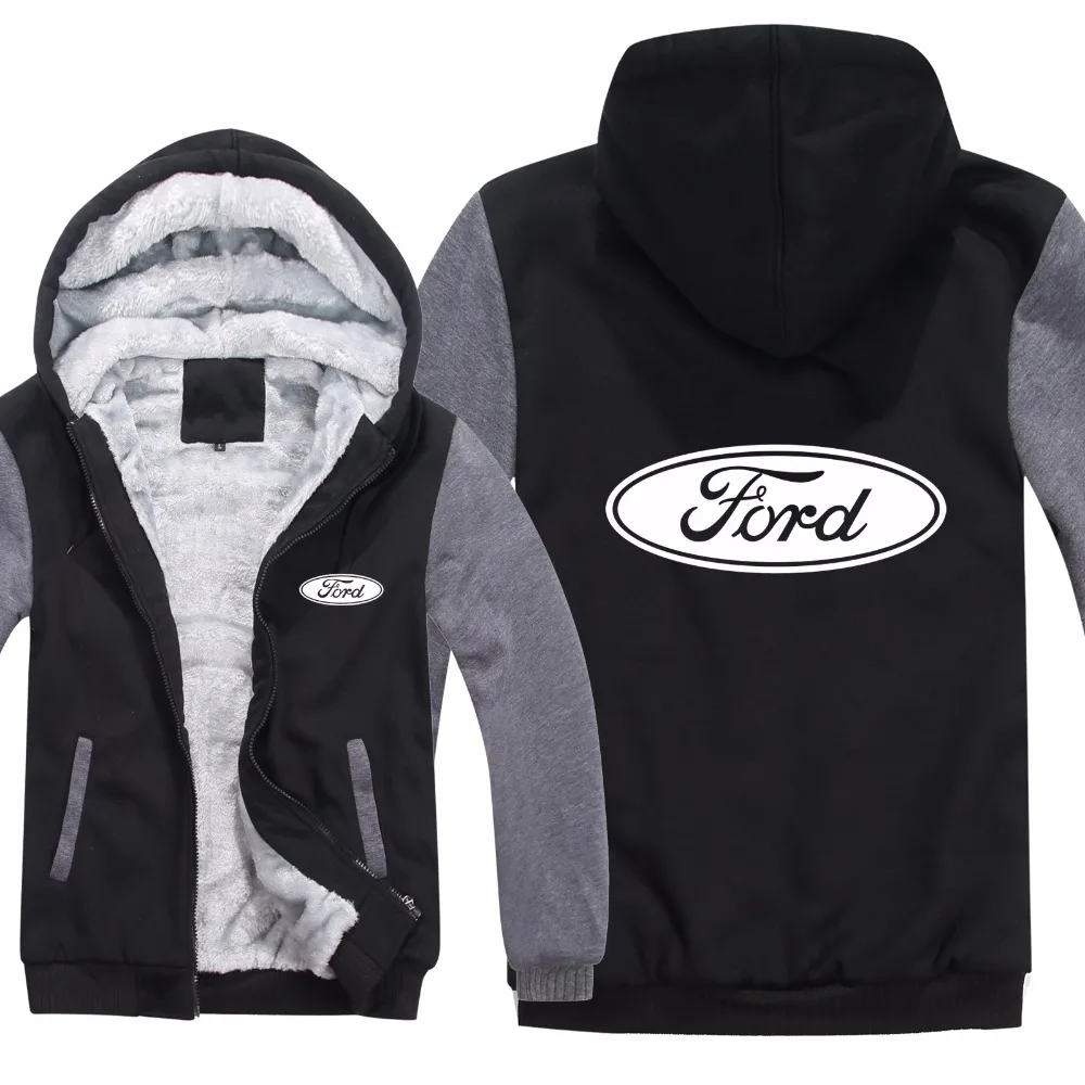 Ford толстовки зимняя мужская куртка модная повседневная шерстяная флисовая толстовка Ford пуловер Мужское пальто