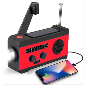 

Solar Hand Crank Radio AM / FM / WB Weather Radio Emergency Radio with LED Flashlight 2000MAh Battery for Phone Charger