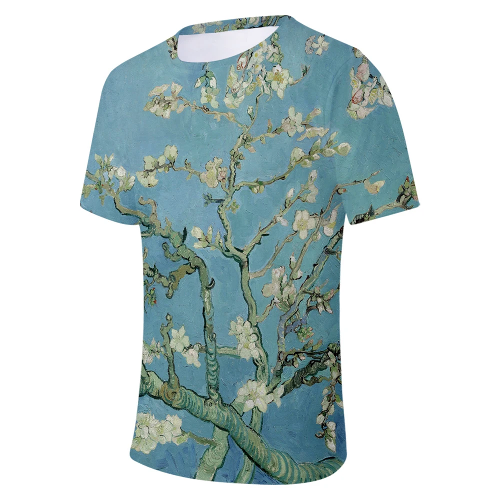 2019 Mens T Shirt Men World famous painting art Loose T-shirt O-neck Size Short Sleeve Tshirts 2019 Mens T Shirt Men World famous painting art Loose T-shirt O-neck Size Short Sleeve Tshirts
