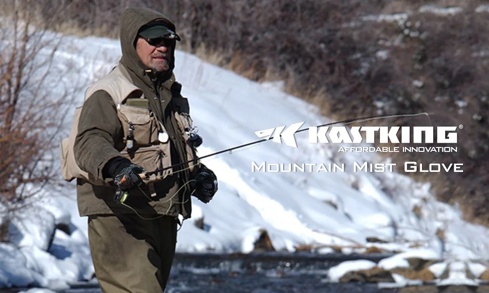 KastKing Mountain Mist Neoprene Gloves Soft Neoprene Palm Fleece Lined Waterproof and Windproof Polyester for Winter Fishing • FISHISHERE