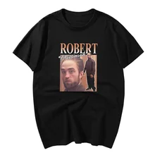 

Funny pattern printing Robert Pattinson Standing Meme T Shirt Men Pre-shrunk Cotton Tees Rob Tshirts Short Sleeved Unisex top