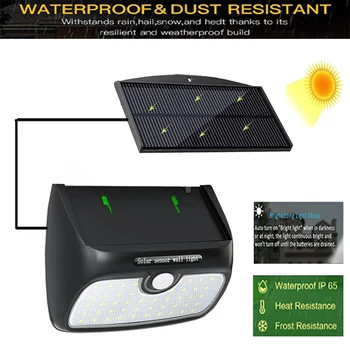 

led Solar Street Light Outdoor Waterproof PIR Motion Sensor Solar panels can be separateddeck fence landscape garden wall Lamp