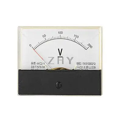 44C2 0-200 В постоянного тока измеритель напряжения прямоугольная панель вольтметр