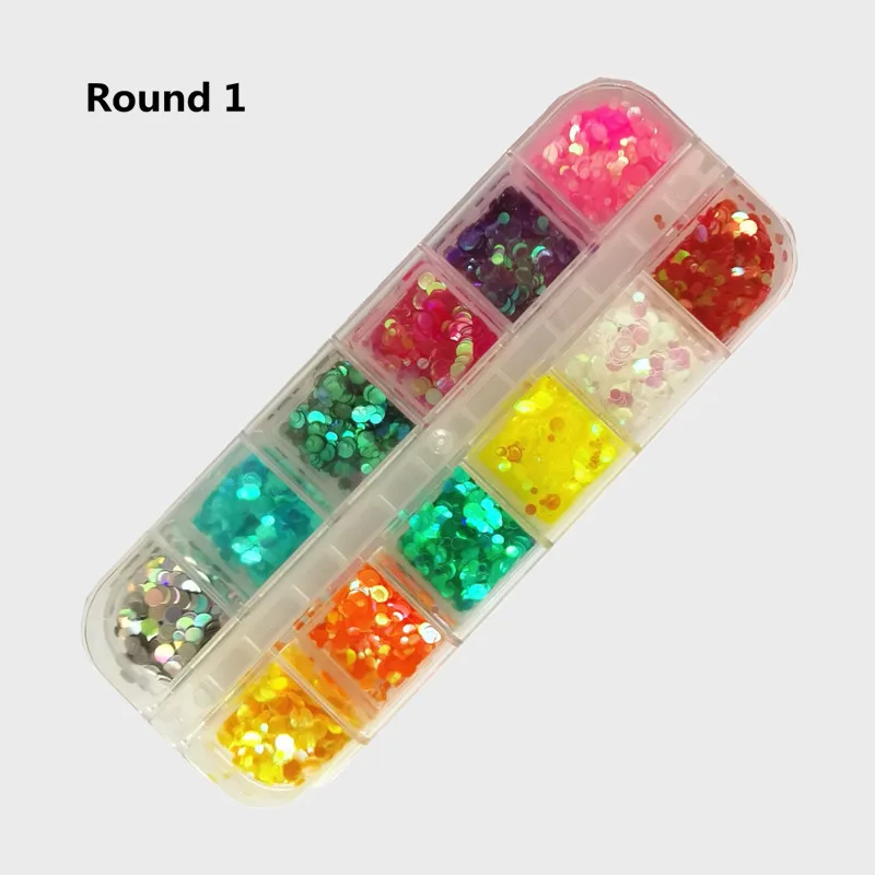 Round 1 1 чехол кленовый лист дизайн ногтей 3D хлопья голографический блестящий для ногтей блестки украшения осенние листья пламя Фрукты бабочка дизайн стикер - Цвет: Round 1