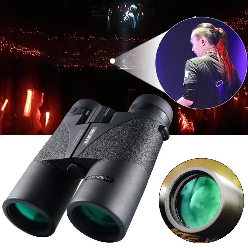 

10x42 Outdoor HD Binoculars Waterproof Wide-angle Bak4 Prism Vision Telescope Binocular Night For Hunting Non-infrared R8A4