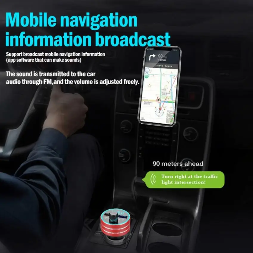 Автомобильное зарядное устройство fm bluetooth voiture 2.1A Dual USB QC3.0 радио адаптер Комплект беспроводной fm-передатчик mp3-плеер