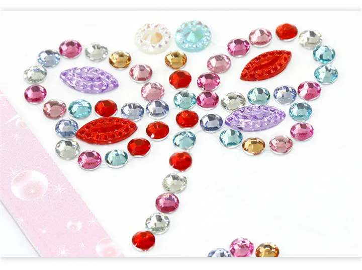 4   Jewelry Accesories Crystal Pearl Sticker Dragonfly Flower Crown Pattern Rhinestones Stickers For Mobile Phone Car Decorative