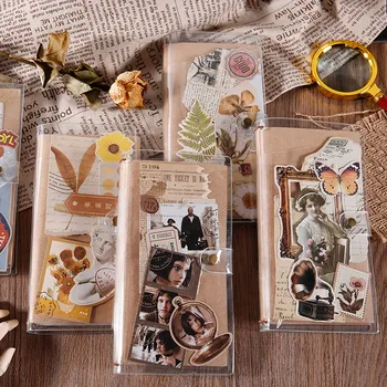 

21X23cm Journal Travler Diary Personal DIY Sketchbook INS Vintage Sticker PP Soft Cover Kraft Papers
